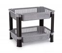 Biltoxi Multipurpose Plastic Storage Rack (2 Layer, Silver)...