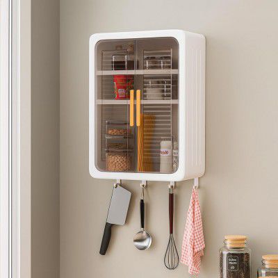 Biltoxi Wall Mounted Multipurpose Storage Cabinet with Transparent Doors