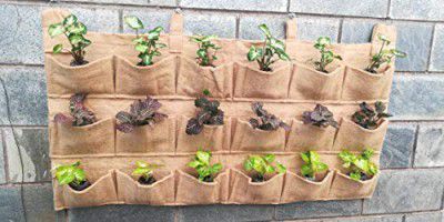 BIO BLOOMS AGRO INDIA PRIVATE LIMITED Jute Hanging Planter, Brown, Standard Size, Set of 4 Pc