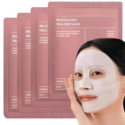 Bio-Collagen Deep Hydrating Overnight Hydrogel Mask – Firming, Pore-Minimizing Face Mask for Men & Women – Boosts Elasticity, Moisture & Glow (1)