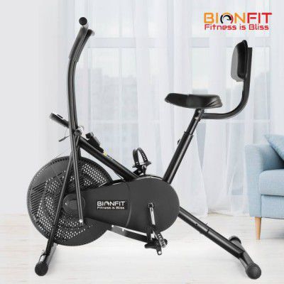 BIONFIT | Air Bike Fitness Exercise Cycle For Home| Moving Handles Exercise bike Upright Stationary Exercise Bike  (Black)