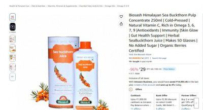 Biosash Himalayan Sea Buckthorn Pulp Concentrate 250ml 
