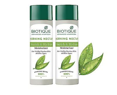 Biotique Bio Morning Nectar Moisturizer Lotion For All Skin Types, 120Ml (Pack Of 2)