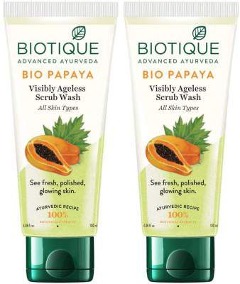 Biotique Papaya Deep Cleanse Face Wash For Visibly Glowing Skin All Skin Types, 2x100ml