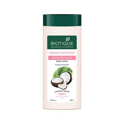Biotique Creamy Coconut Deep Nourish Body lotion For Extra Dry Skin - 180ml