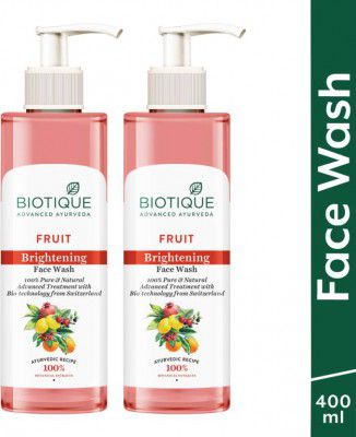 BIOTIQUE Fruit Brightening |Brightens & Soften Skin, 100% soap free|Men & Women Face Wash (400 ml)