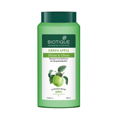 Biotique Green Apple Shine & Gloss Shampoo & Conditioner For Glossy Healthy Hair, 340 ml