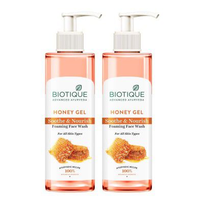 Biotique Honey Gel Soothe & Nourish Foaming Face Wash 400ml (200ml x 2)