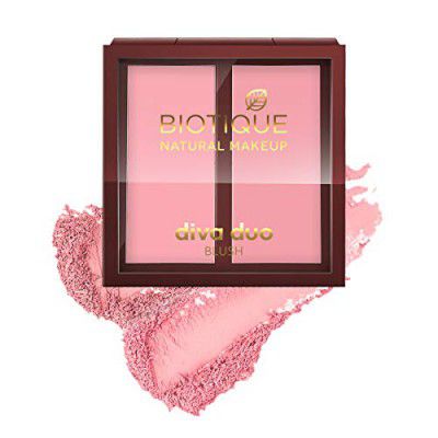 Biotique Natural Makeup Diva Duo Blush, Rose N Radiance - 9g