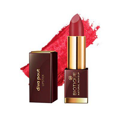 Biotique Natural Makeup Diva Pout Lipstick, Dark Romance, 4g