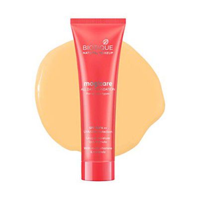 Biotique Natural Makeup Magicare All Day Liquid Full Coverage Foundation (Sand, 30Ml, Natural Finish)