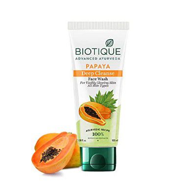 Biotique Papaya Deep Cleanse Face Wash | Suitable for All Skin Types | 100ml