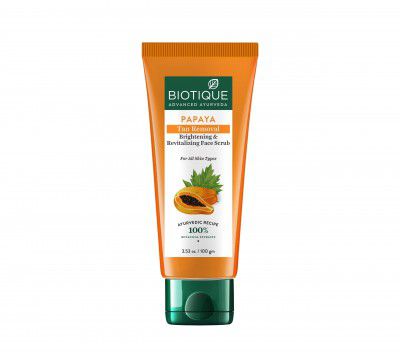Biotique Papaya Tan Removal Brightening & Reviatalizing Face Scrub For All Skin Types -100g