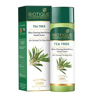 Biotique Tea Tree Skin Clearing Mattifying Facial Toner for Normal to Oily Skin Face Toner, 120ml