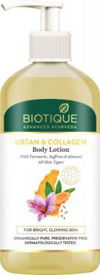 Biotique Ubtan & Collagen Light Gel Oil-Free Body Lotion for Smooth, Healthy & Glowing Skin - 300ml