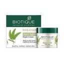 Biotique Wheat Germ Anti- Ageing Night Cream Reduces Fine Lines Lightens dark Spots, 50g...