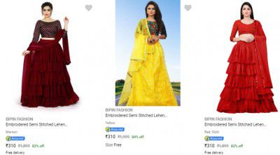 Bipin Fashion Women's Lehenga Cholis Starts ₹310