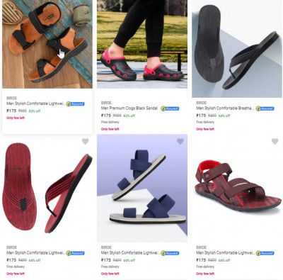Birde Men’s Sandals & Floaters From Rs.175 @ 175