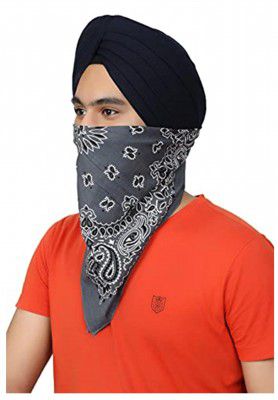 BISMAADH Cotton Novelty Double Sided Print Paisley Cowboy Bandana Scarf Headband Handkerchiefs Pack of 1