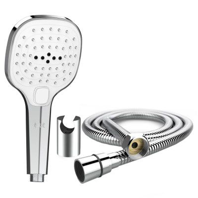 BIUT 3 Function Hand Shower ABS Handheld with Selection Button 1.5 metre Flexible Tube (1Pc)