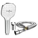 BIUT 3 Function Hand Shower ABS Handheld with Selection Button 1.5 metre Flexible Tube (1Pc)...
