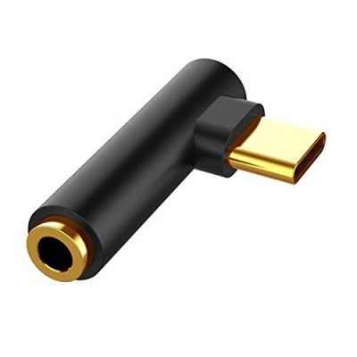 BKN® L Shape Type-C to 3.5 mm Aux Audio and USB Jack Adapter Connector