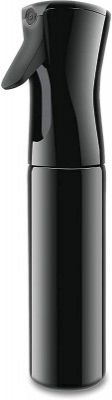 (Black, 300ml) Refillable Empty Mist Water Spray Bottle for Taming Hair in Morning, Hairstyling, Plants, Pets (Black, 300ml)