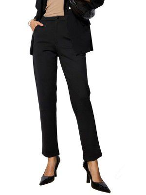 Black 4-Way Stretch Tapered Pants