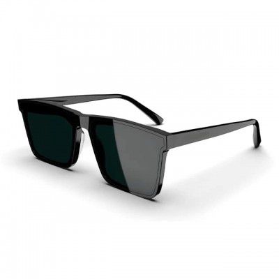 BLACK JONES Retro Square Dark Black Light Weight Uv Protection Sunglasses For Men and Women UV Protection Classic Sunglass Unisex