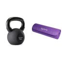 Black Neoprene cast Iron Kettlebells 16Kg+Lifelong 13mm Extra Thick Yoga and Exercise Mat with Carrying Strap...