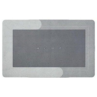 Black Olive Anti-Slip Large Bathroom Mat- Anti-Slip Floor Mat & Super Absorbent Dry Anti Skid Water Soaking Bathroom Absorbent Rubber Foot Mat Comfortable Washable Door Mat Home, Grey (1, Rectangle)