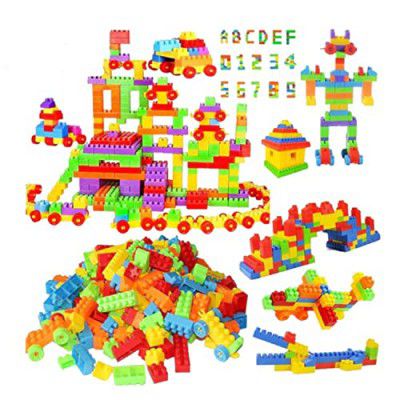 Black Olive Building Block Toys Set- 130 Pcs Toy Building Bricks Smart Activity Fun and Learning Train Blocks for Kids, Building Blocks for Kids Baby Boys, Girls and Toddlers (Multicolor, Set of 1)