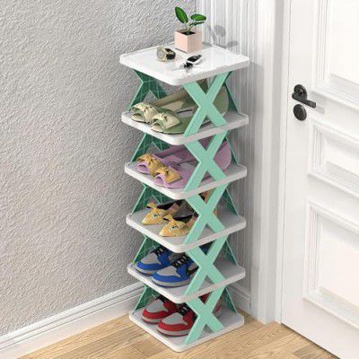 Black Olive Foldable Multi Layer Shoe Rack - (5 Layer)