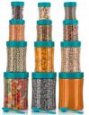Black Olive Storage Organizer Container Set - Transparent Jar Set for Kitchen (Green, 12pc)...