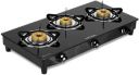 Black Pearl Lifestyle Glass Top Gas Stove, 3 Burner Gas Stove,Doorstep Service...