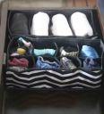 Black Polyester Foldable Chevron Drawer Organiser (Set of 2)...