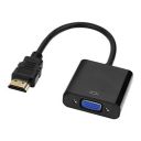 Black-R HDMI to VGA Adapter/Connector/Converter Cable 1080P (Male to Female) for Media Players, Xbox, Projector, Computer, Laptop, TV & More | Full HD Resolution | Compact Design | Black...