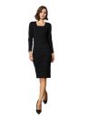 Black Rib Square Neck FS Midi Dress...