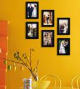 Black Synthetic Wood Set Of 6 Individual Photo Frames...