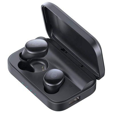 BlackBeats BeatZ Bluetooth Earbuds with Voice Assistant & in-Built PowrBank for Phone Bluetooth Headset with Mic (Black, in The Ear)