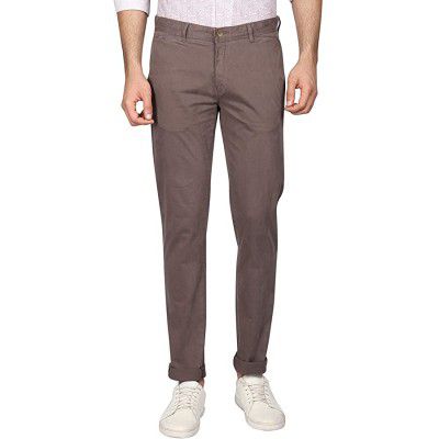 blackberrys Solid Brown Coloured Cotton Khakis