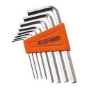 BLACK+DECKER BDHT81593 8-Piece Steel Hexkey Set Ideal for Repair & Maintenance for Home & DIY Use -1.5, 2, 2.5, 3, 4, 5, 5.5, 6 mm, 6 Months Warranty, ORANGE & BLACK...