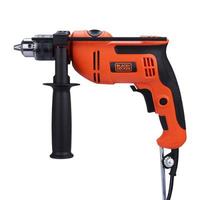 BLACK+DECKER BED550-IN 550 W, 13mm Corded Variable Speed Ergonomic Reversible Hammer Drill | 1 Year Warranty, Orange & Black