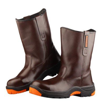 BLACK+DECKER Grain Leather Safety Boot for Men | Double Density 