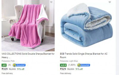 Blankets Upto 91% Off