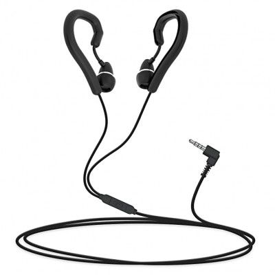 Blaupunkt EM20 Premium Sports Wired Earphone with Super High Bass, in-Line Mic & Replaceable Earhooks (Black)