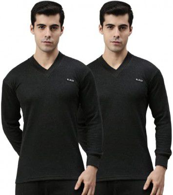 BLAZE Pack of 2 Men's V Neck Full Sleeves Premium Thermal Top