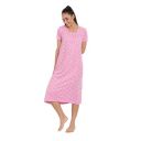 BLAZON Women's Cotton Hosiery Elegant Maxi Nightdress with Lace Detailing, Floral Print, Pockets & Half Sleeves...