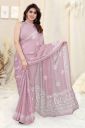 BLEESBURY  Self Design, Color Block, Dyed, Ombre, Hand Painted Bollywood Chiffon Saree (Pink)...