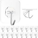 Blenka Essence PVC Wall Hooks for Bathroom Accessories Without Drill, Pack of 30 Transparent | Screw Adhesive Non-Trace No Drilling...